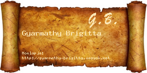 Gyarmathy Brigitta névjegykártya